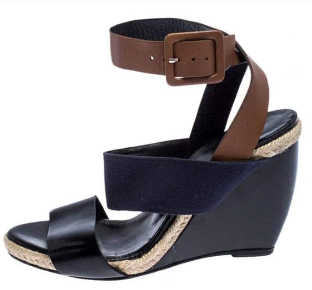 Pierre Hardy Colorblock Ankle Wrap Wedge Sandals 8 / 38